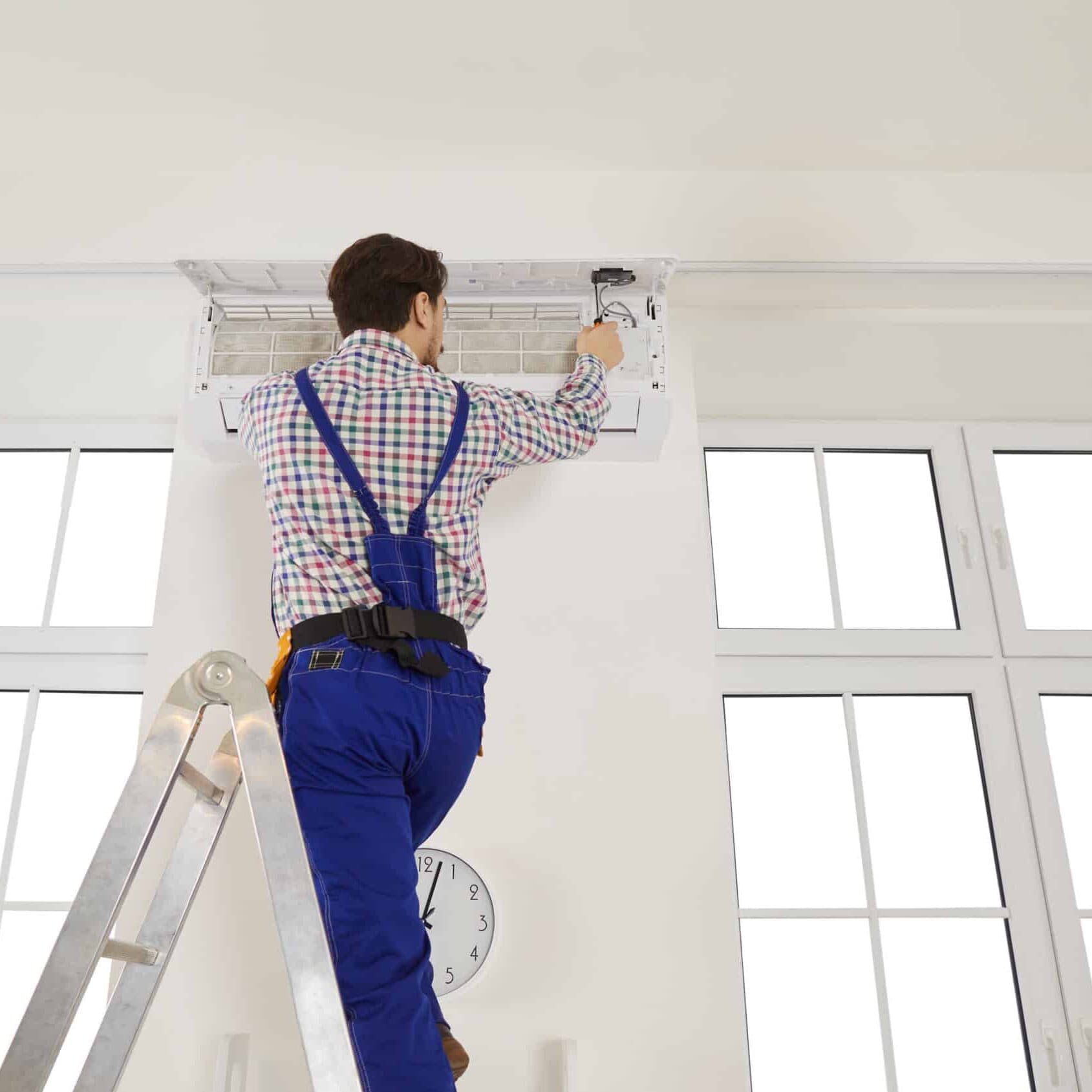 Maintenance professional performing property upkeep